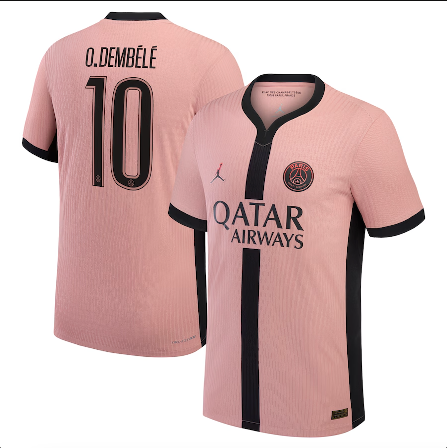 Maillot Third Match PSG Jordan Dri-FIT ADV 24/25 - Flocage Coupe O.Dembélé 10